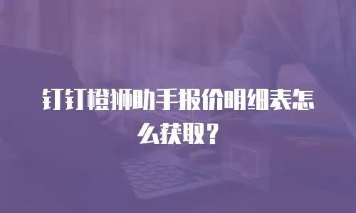 钉钉橙狮助手报价明细表怎么获取？