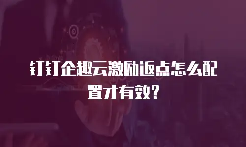 钉钉企趣云激励返点怎么配置才有效？