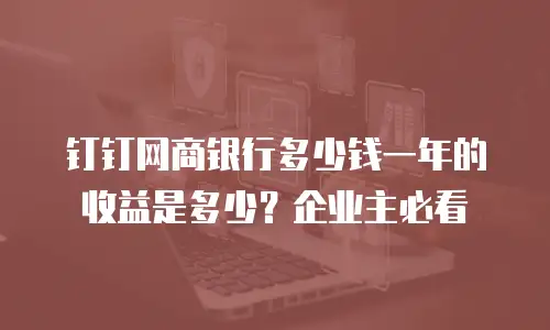 钉钉网商银行多少钱一年的收益是多少？企业主必看