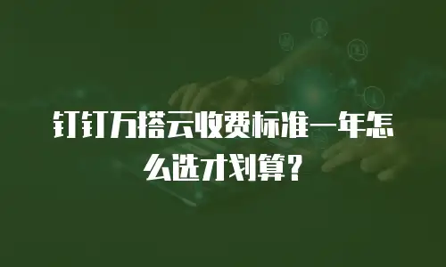 钉钉万搭云收费标准一年怎么选才划算？