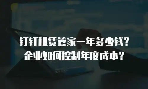 钉钉租赁管家一年多少钱？企业如何控制年度成本？