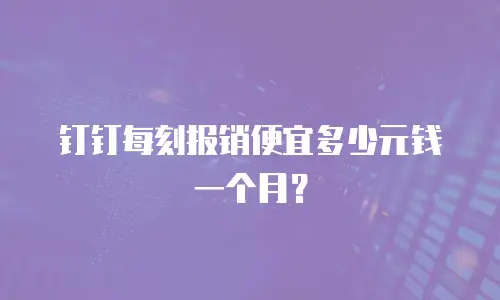 钉钉每刻报销便宜多少元钱一个月？