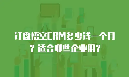 钉盘悟空CRM多少钱一个月？适合哪些企业用？