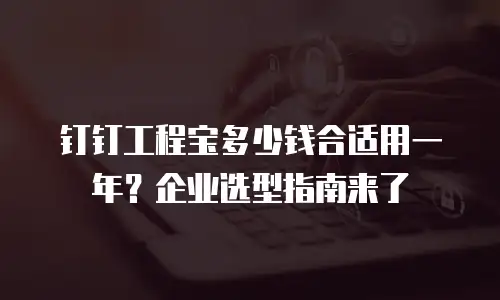 钉钉工程宝多少钱合适用一年？企业选型指南来了
