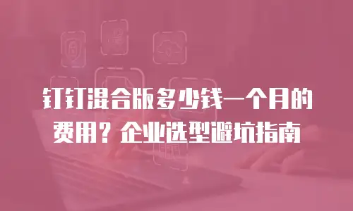 钉钉混合版多少钱一个月的费用？企业选型避坑指南