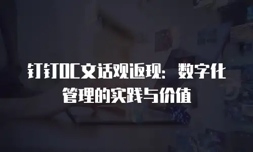 钉钉OC文话观返现：数字化管理的实践与价值