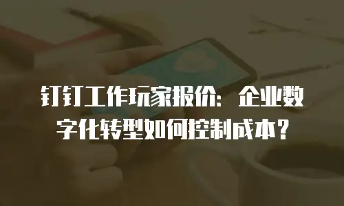 钉钉工作玩家报价：企业数字化转型如何控制成本？