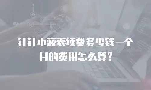 钉钉小蓝表续费多少钱一个月的费用怎么算？
