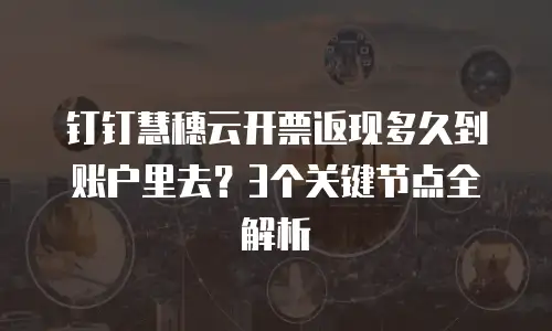 钉钉慧穗云开票返现多久到账户里去？3个关键节点全解析