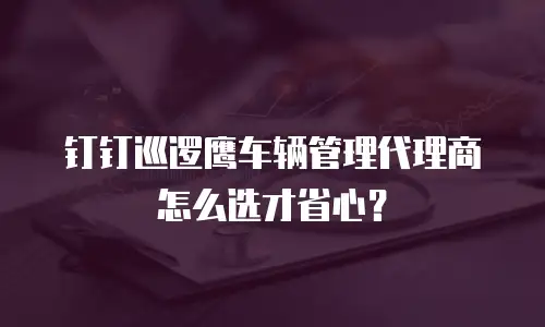 钉钉巡逻鹰车辆管理代理商怎么选才省心？