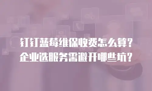 钉钉蓝莓维保收费怎么算？企业选服务需避开哪些坑？