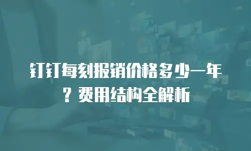 钉钉每刻报销价格多少一年？费用结构全解析