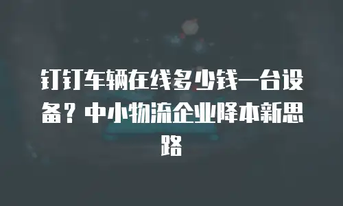 钉钉车辆在线多少钱一台设备？中小物流企业降本新思路