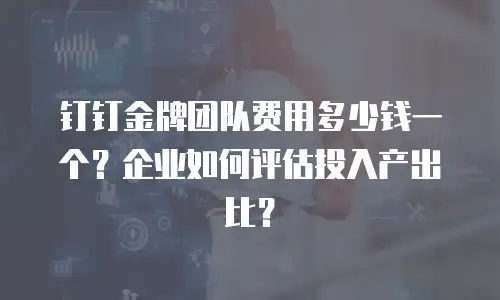 钉钉金牌团队费用多少钱一个？企业如何评估投入产出比？