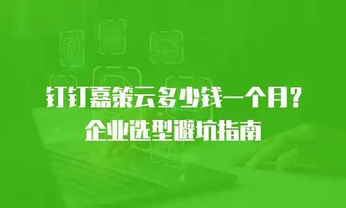 钉钉嘉策云多少钱一个月？企业选型避坑指南