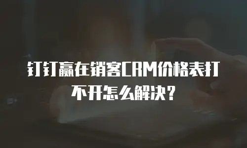 钉钉赢在销客CRM价格表打不开怎么解决？