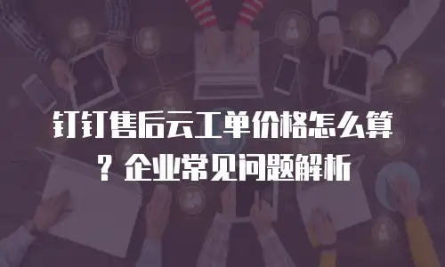 钉钉售后云工单价格怎么算？企业常见问题解析