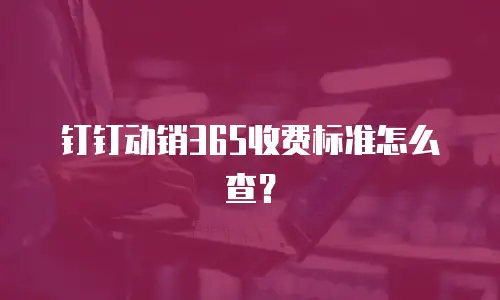 钉钉动销365收费标准怎么查？