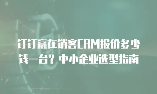 钉钉赢在销客CRM报价多少钱一台？中小企业选型指南