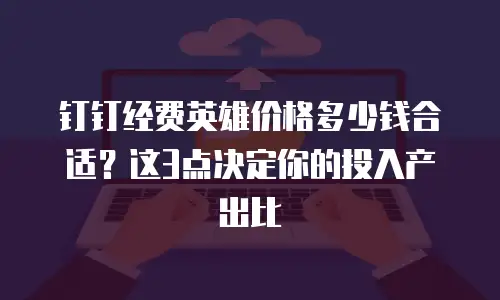 钉钉经费英雄价格多少钱合适？这3点决定你的投入产出比