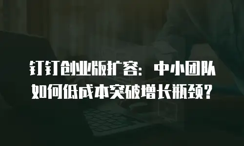 钉钉创业版扩容：中小团队如何低成本突破增长瓶颈？