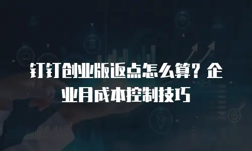 钉钉创业版返点怎么算？企业月成本控制技巧
