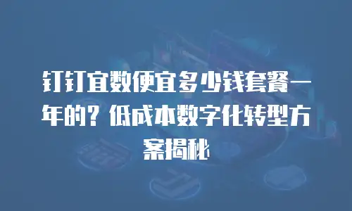 钉钉宜数便宜多少钱套餐一年的？低成本数字化转型方案揭秘