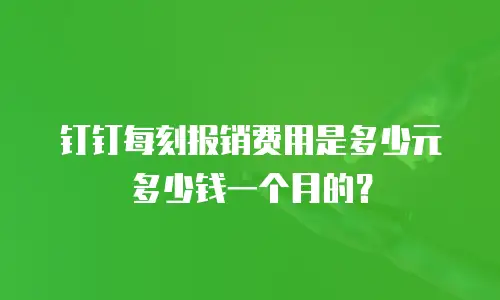 钉钉每刻报销费用是多少元多少钱一个月的？