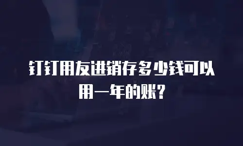 钉钉用友进销存多少钱可以用一年的账？