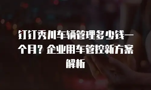 钉钉秀川车辆管理多少钱一个月？企业用车管控新方案解析
