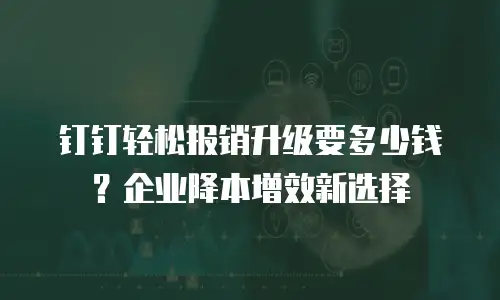 钉钉轻松报销升级要多少钱？企业降本增效新选择