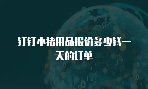 钉钉小猪用品报价多少钱一天的订单
