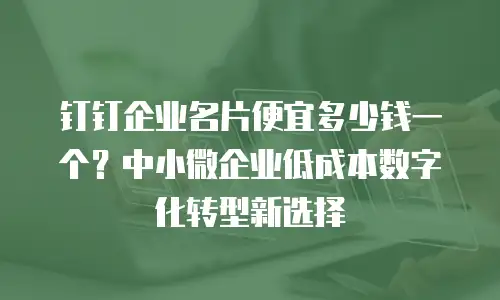 钉钉企业名片便宜多少钱一个？中小微企业低成本数字化转型新选择