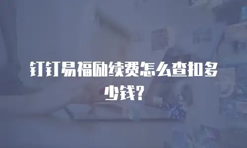 钉钉易福励续费怎么查扣多少钱？