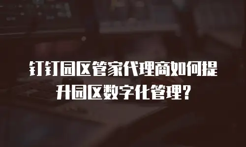 钉钉园区管家代理商如何提升园区数字化管理？