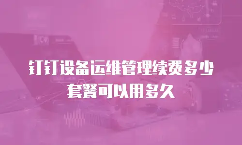 钉钉设备运维管理续费多少套餐可以用多久