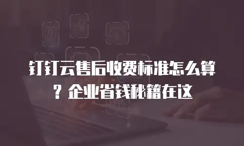 钉钉云售后收费标准怎么算？企业省钱秘籍在这