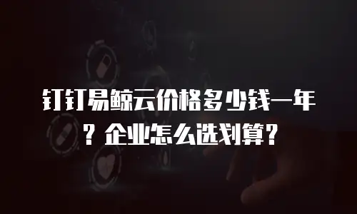 钉钉易鲸云价格多少钱一年？企业怎么选划算？