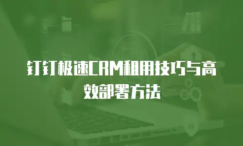 钉钉极速CRM租用技巧与高效部署方法