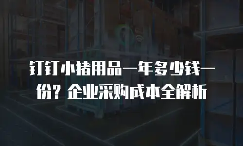 钉钉小猪用品一年多少钱一份？企业采购成本全解析