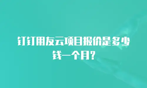 钉钉用友云项目报价是多少钱一个月？