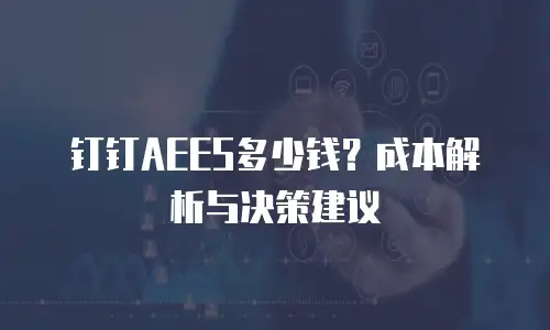 钉钉AEES多少钱？成本解析与决策建议