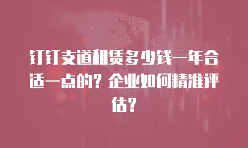 钉钉支道租赁多少钱一年合适一点的？企业如何精准评估？