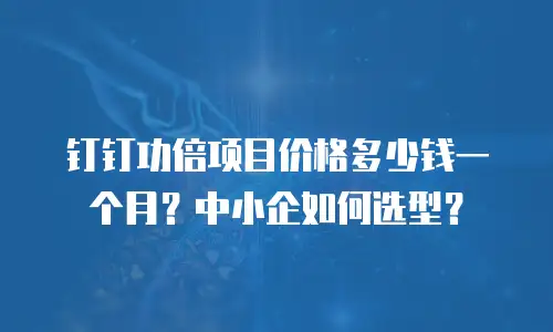 钉钉功倍项目价格多少钱一个月？中小企如何选型？