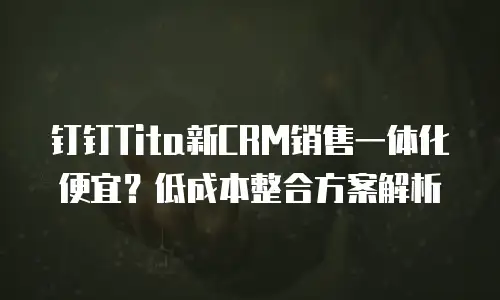 钉钉Tita新CRM销售一体化便宜？低成本整合方案解析