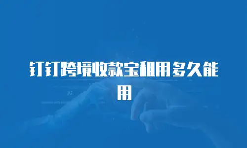 钉钉跨境收款宝租用多久能用