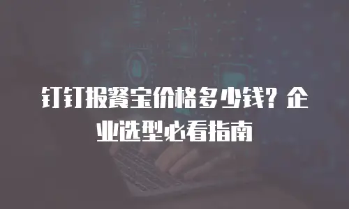钉钉报餐宝价格多少钱？企业选型必看指南