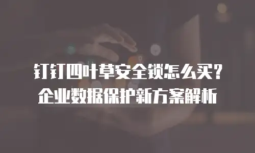 钉钉四叶草安全锁怎么买？企业数据保护新方案解析