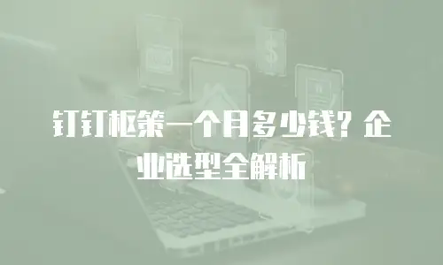 钉钉枢策一个月多少钱？企业选型全解析