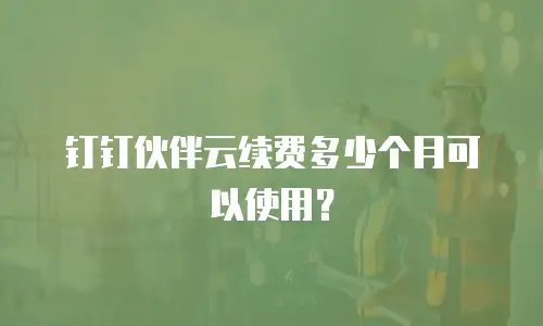 钉钉伙伴云续费多少个月可以使用？